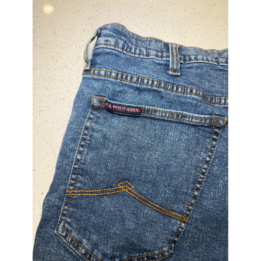 US Polo Assn Mens Denim Shorts Blue Medium Wash W40 Casual Jean Shorts - Picture 5 of 6